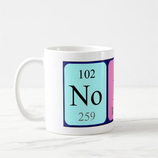 Nobu周期テーブル名mug コーヒーマグカップ (左)