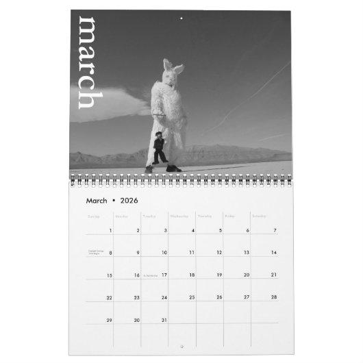 nobunny in 2026 calendar retrospective edition カレンダー (3月 2026)