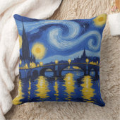 Noche estrellada sobre el rio クッション (ブランケット)