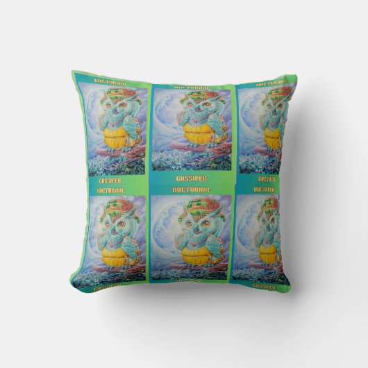 NOCTURNAL GOSSIPER throw pillow  クッション (正面)