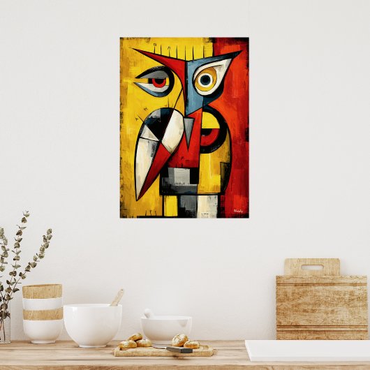 Nocturnal Signal Contemporary Abstract Expression ポスター (キッチン)