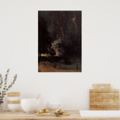 Nocturne In Black And Gold  The Falling Rocket ポスター (キッチン)