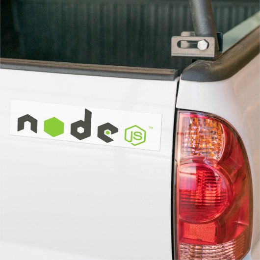 NodeJS! バンパーステッカー (トラック上)
