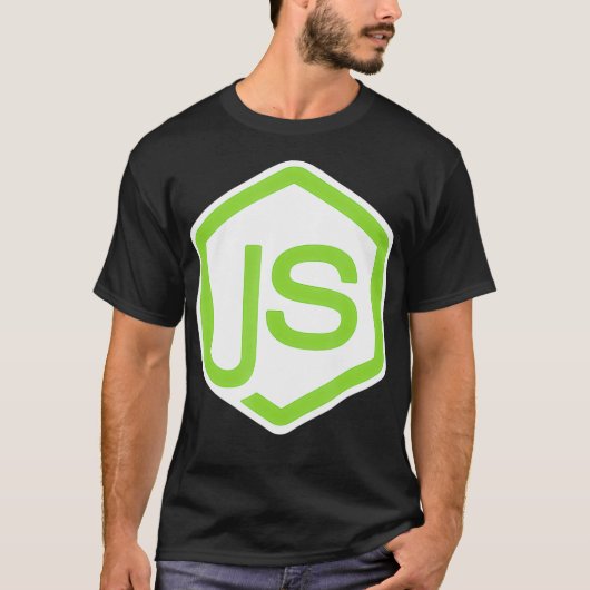 Nodejs JavaScript JSプログラマコーディングオープンソース Tシャツ (正面)