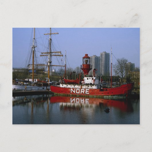 Noe Lightship, St. Kathriines波止場, London, Englan ポストカード (正面)