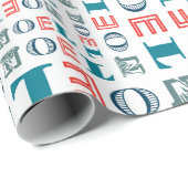 Noelのクリスマスの休日の混合されたタイポグラフィパターン ラッピングペーパー (ロールコーナー)