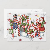 noelの雪だるまカード シーズンポストカード (正面/裏面)