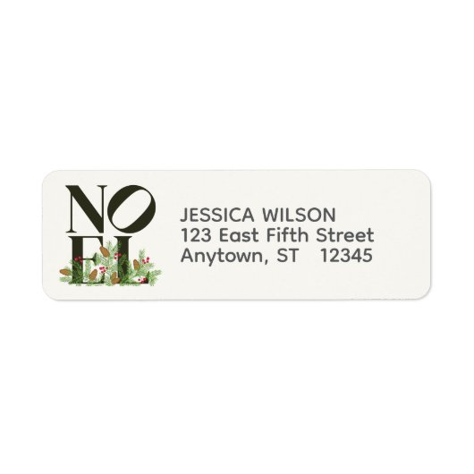 NOELアーポップ・アートのトインスパイアクリスマス差出人住所 ラベル (正面)