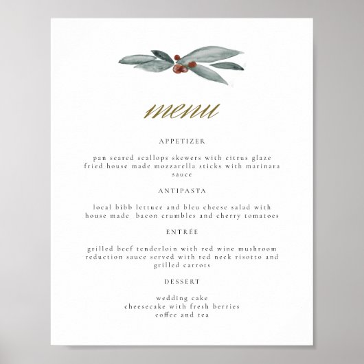 NOELウィンターベリークリスマスホリデー結婚ズメニュー ポスター (正面)