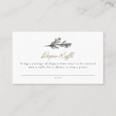 NOELウィンター素朴パインベビーおむつラッフルチケット プレイスカード (正面)