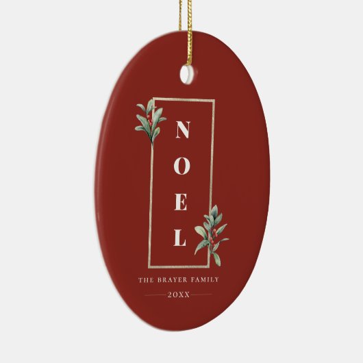 NOELエレガント金ゴールドウィンターベリーフレーム写真 セラミックオーナメント (右)