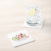 Noelカラフルとおもしろいタイポグラフィの辞任 スクエアペーパーコースター (インサイチュ)