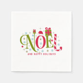 Noelカラフルとおもしろいタイポグラフィの辞任 スタンダードカクテルナプキン (正面)