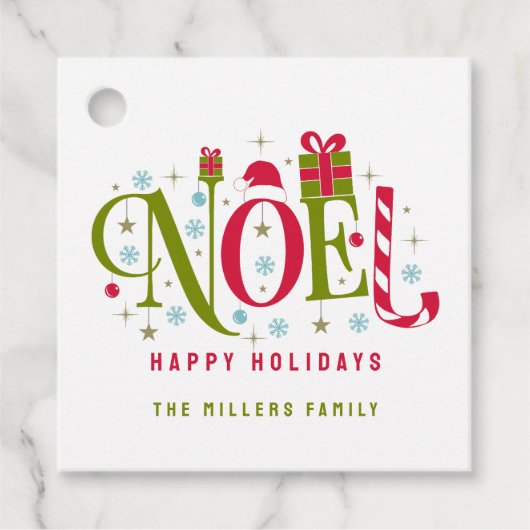 Noelカラフルとおもしろいタイポグラフィの辞任 フェイバータグ (正面)