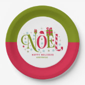 Noelカラフルとおもしろいタイポグラフィの辞任 ペーパープレート (正面)