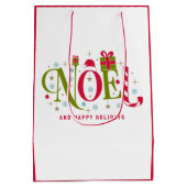 Noelカラフルとおもしろいタイポグラフィの辞任 ミディアムペーパーバッグ (裏面)