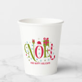 Noelカラフルとおもしろいタイポグラフィの辞任 紙コップ (正面)