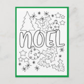 Noelカラーリングページクリスマスアクティビティカード ポストカード (正面)