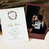 NOELクリスマスパイン素朴ウィンターベイビーシャワー 招待状