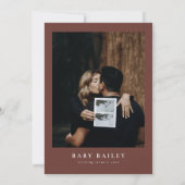 NOELクリスマスパイン素朴ウィンターベイビーシャワー 招待状 (裏面)