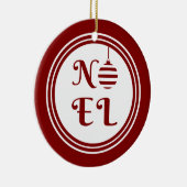NOELクリスマスホリデー赤と白 セラミックオーナメント (右)