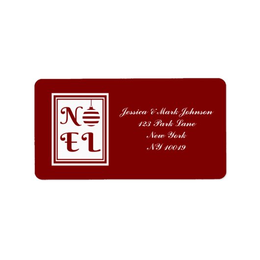 NOELクリスマスホリデー赤と白 ラベル (正面)