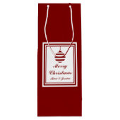 NOELクリスマスレッド&ホワイトパーソナライズされた ワインギフトバッグ (裏面)