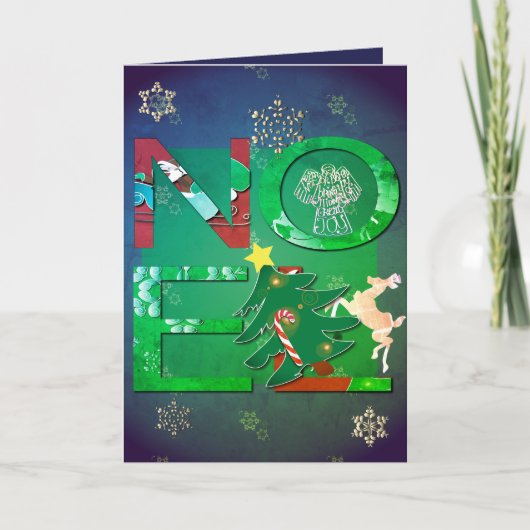 Noelグリーティングカード+2枚の写真 カード (正面)