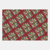 NOELグリーンリーとベリーのクリスマス ラッピングペーパーシート (正面2)