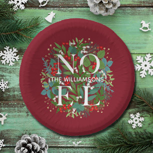 NOELグリーンリーパーソナライズされたレッドクリスマス ペーパーボウル
