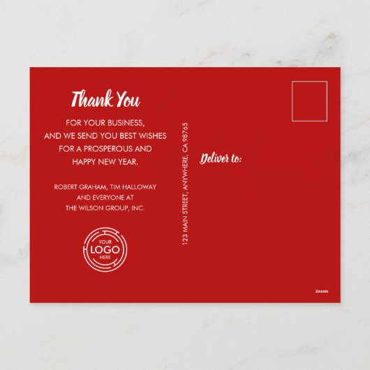 NOELグリーンリービジネスグリーティングホリディポストカード シーズンポストカード (裏面)