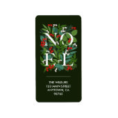 NOELグリーンリーベリーズダークグリーン差出人住所 ラベル (正面)