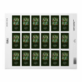 NOELグリーンリーベリーズダークグリーン差出人住所 ラベル (フルシート)