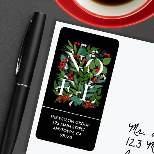 NOELグリーンリーベリー差出人住所 ラベル