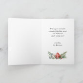 NOELタイポグラフィポインセチアフローラ写真クリスマス シーズンカード (内部)