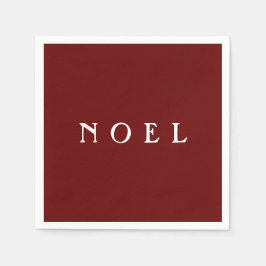 NOELタイポグラフィレッドシンプルミニマルモダン スタンダードカクテルナプキン