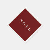 NOELタイポグラフィレッドシンプルミニマルモダン スタンダードカクテルナプキン (角)