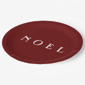 NOELタイポグラフィレッドシンプルミニマルモダン ペーパープレート (アングル)