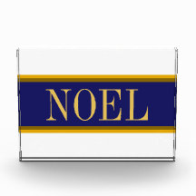 NOELネイビーエレガントブルーホワイトクリスマスストライプ