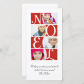 NOELパズルに赤いクリスマスグリーティングカード シーズンカード (正面/裏面)