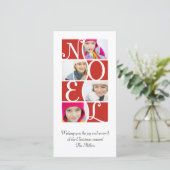 NOELパズルに赤いクリスマスグリーティングカード シーズンカード (スタンド正面)