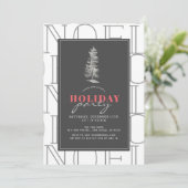 NOELパターモダンンホワイトクリスマスホリデーパーティー 招待状 (スタンド正面)