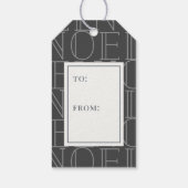NOELパターンクリスマスツリーダークグレーギフトラベル ギフトタグ (裏面)