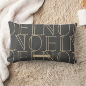 NOELパターンダークグレー&金ゴールド ランバークッション (ブランケット)