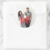 Noelファミリーフォトステッカー ラウンドシール (バッグ)