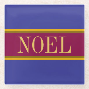 NOELフェスティバルブルゴーニュ海軍クリスマスストライプクリスマス ガラスコースター