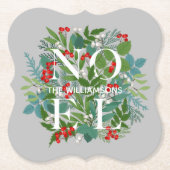 NOELベリーとグリーンクリスマス ペーパーコースター (正面)
