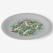 NOELベリーとグリーンクリスマス ペーパープレート (アングル)