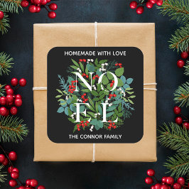NOELホリーベリーズホームメイドクリスマス スクエアシール