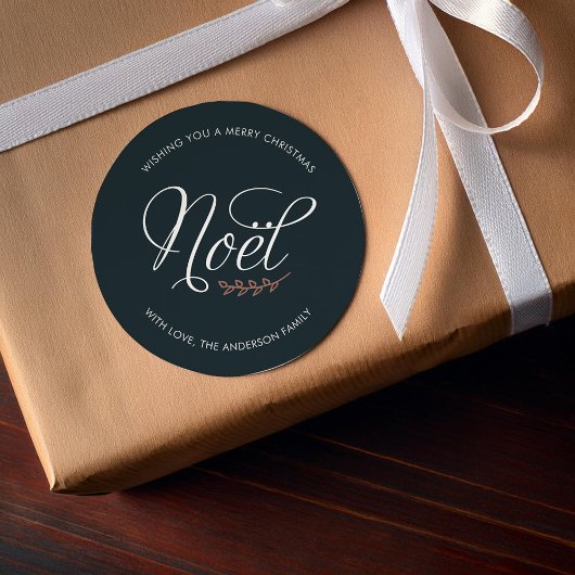 NOELメリークリスマスパーソナライズされた ラウンドシール